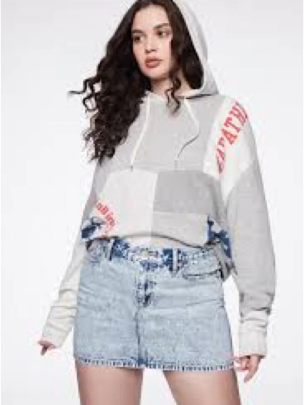 Gap Women's Sweatshirt Hoodie Logo Remix Pullover Grey Size L - Picture 1 of 6